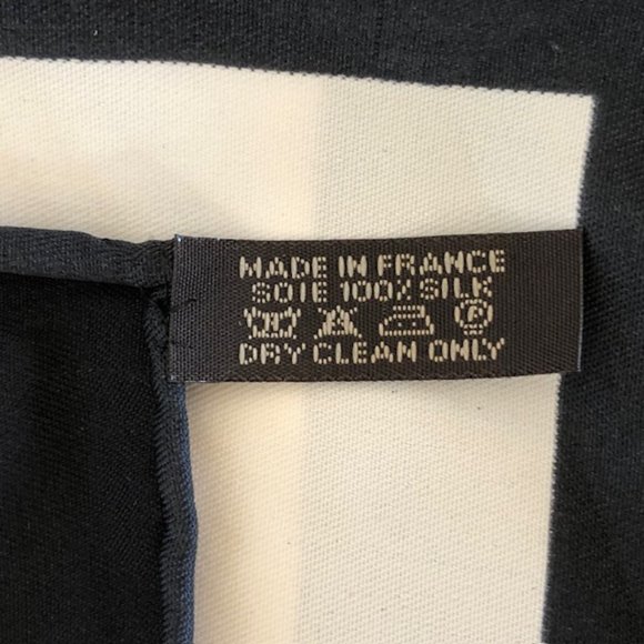 CHANEL CC Camellia Print Black White Silk Scarf Large Square - Picture 11 of 17